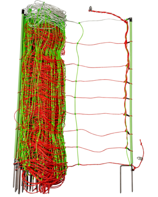 Patura Tornado XL schrikdraadnet combi met aardgeleider, dubbele pin, 50m hoogte 0,90m
