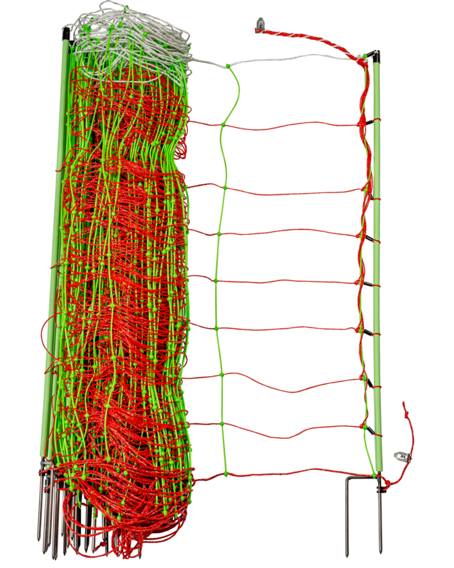 Patura Tornado XL schrikdraadnet, combi met aardgeleider 90 cm hoog met dubbele punt, 50m