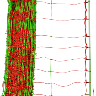 Patura Tornado XL schrikdraadnet combi met aardgeleider, dubbele pin, 50m, hoogte 1,06m