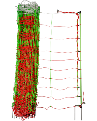 Patura Tornado XL schrikdraadnet combi met aardgeleider, dubbele pin, 50m, hoogte 1,06m