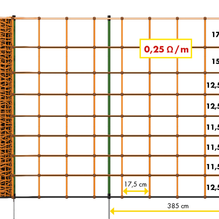 Patura Tornado Schrikdraadnet blauw, h=108 cm met dubbele punt, 50 m