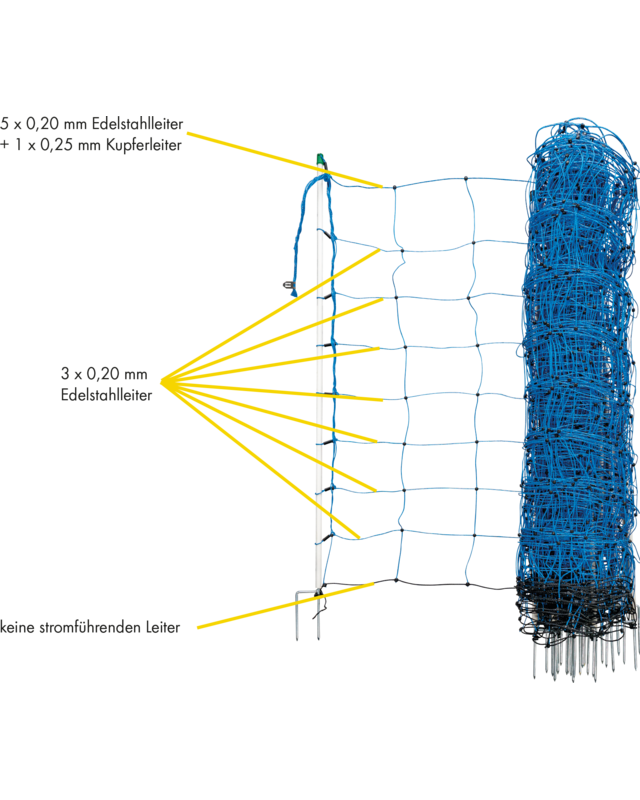 Patura Tornado Schrikdraadnet oranje, h=108 cm, enkele punt, 50m