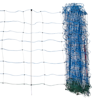 Patura Tornado schrikdraadnetcombinatie, blauw, h= 108 cm, 50 m, enkele pin Plus/minus, met aardgeleider