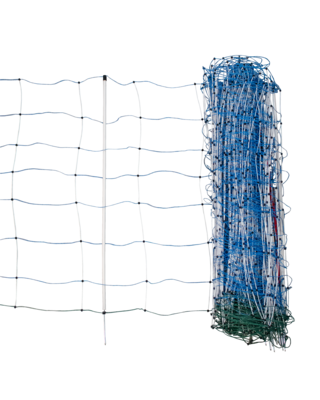 Patura Tornado schrikdraadnetcombinatie, blauw, h= 108 cm, 50 m, enkele pin Plus/minus, met aardgeleider