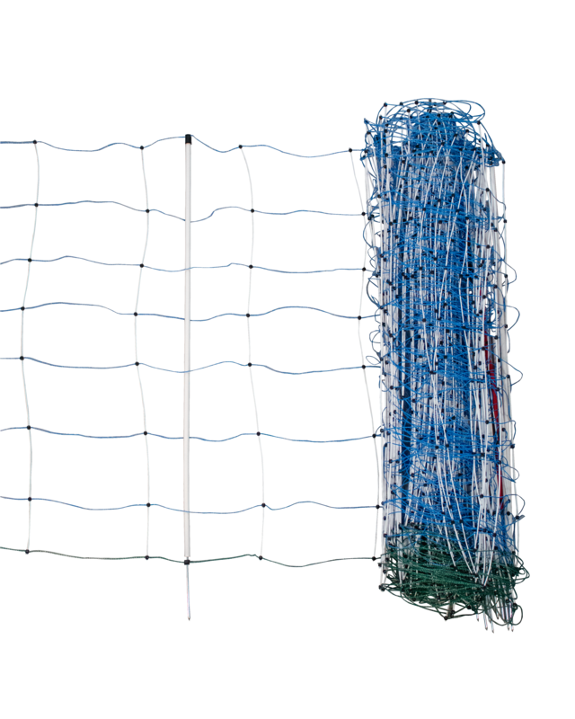 Patura Tornado schrikdraadnetcombinatie, blauw, h= 108 cm, 50 m, enkele pin Plus/minus, met aardgeleider