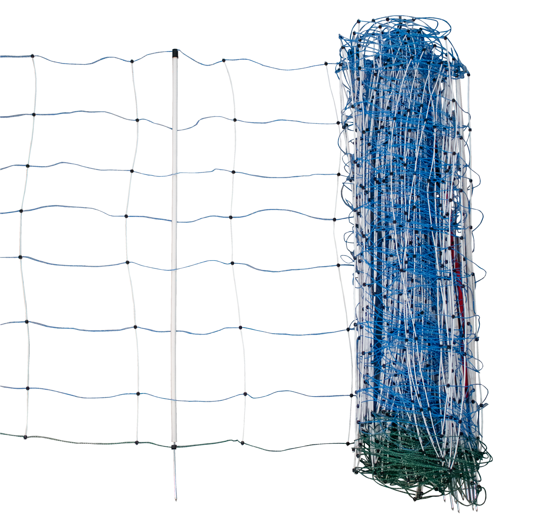 Patura Tornado schrikdraadnetcombinatie, blauw, h= 108 cm, 50 m, enkele pin Plus/minus, met aardgeleider