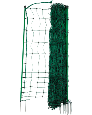 Patura Pluimveenet, niet stroomvoerend, dubbele pin, groen, 25m, hoogte 1,12m