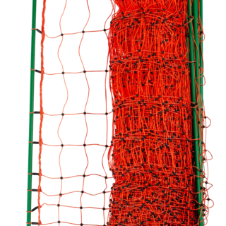 Patura Pluimveenet, dubbele pin, oranje, 50m, hoogte 1,12m