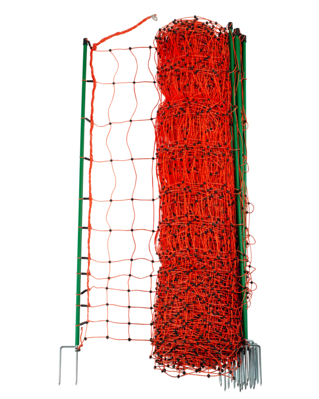 Patura Poultry Netting, orange, height 112 cm, with double spike, 50 m