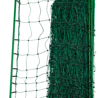 Patura Pluimveenet, dubbele pin, groen, 50m, hoogte 1,12m