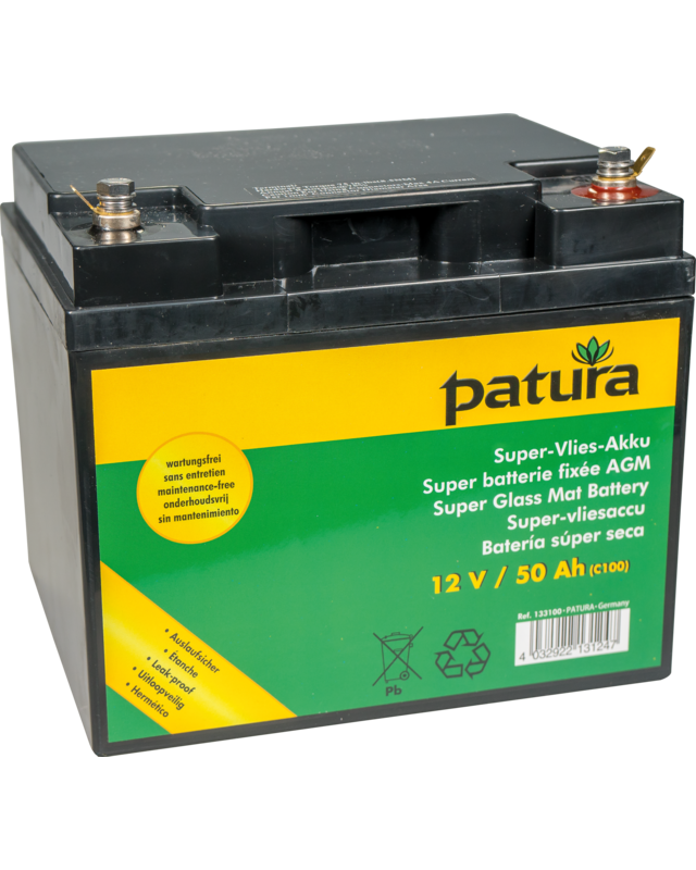 Patura Super-vliesaccu 12V / 50 Ah C100 onderhoudsvrij