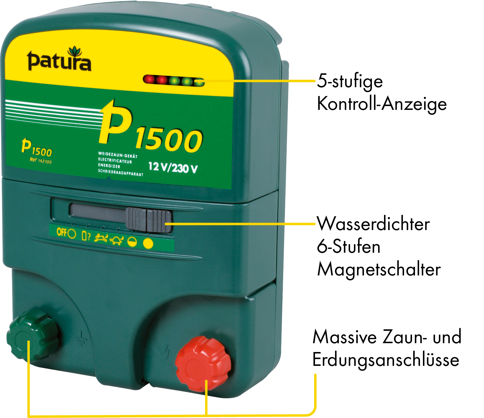 Patura P1500, multifunctionele schrikdapparaat 230V/ 12V