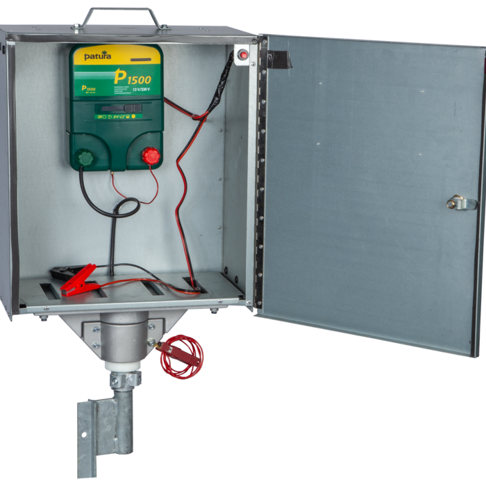 Patura P1500, multifunctionele schrikdapparaat 230V/ 12V met veiligheidsbox en aardpen