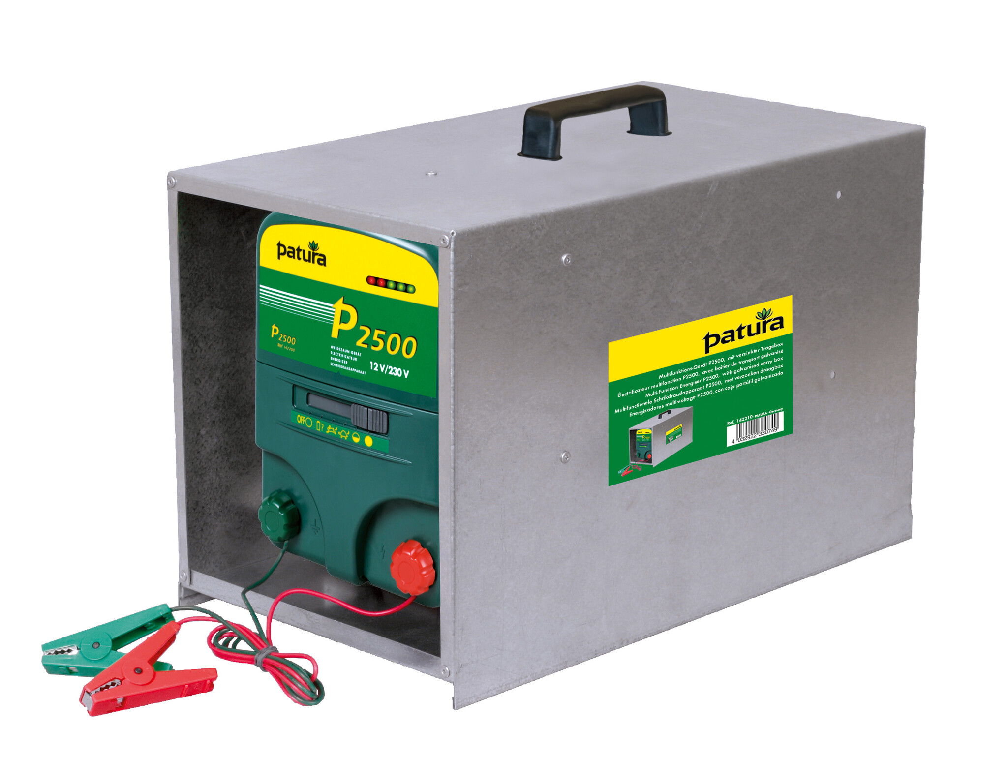 Patura P2500, multifunctionele schrikdapparaat 230V/ 12V met draagbox