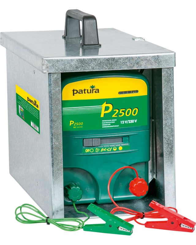 Patura P2500, multifunctionele schrikdapparaat 230V/12V met afgesloten draagbox Compact