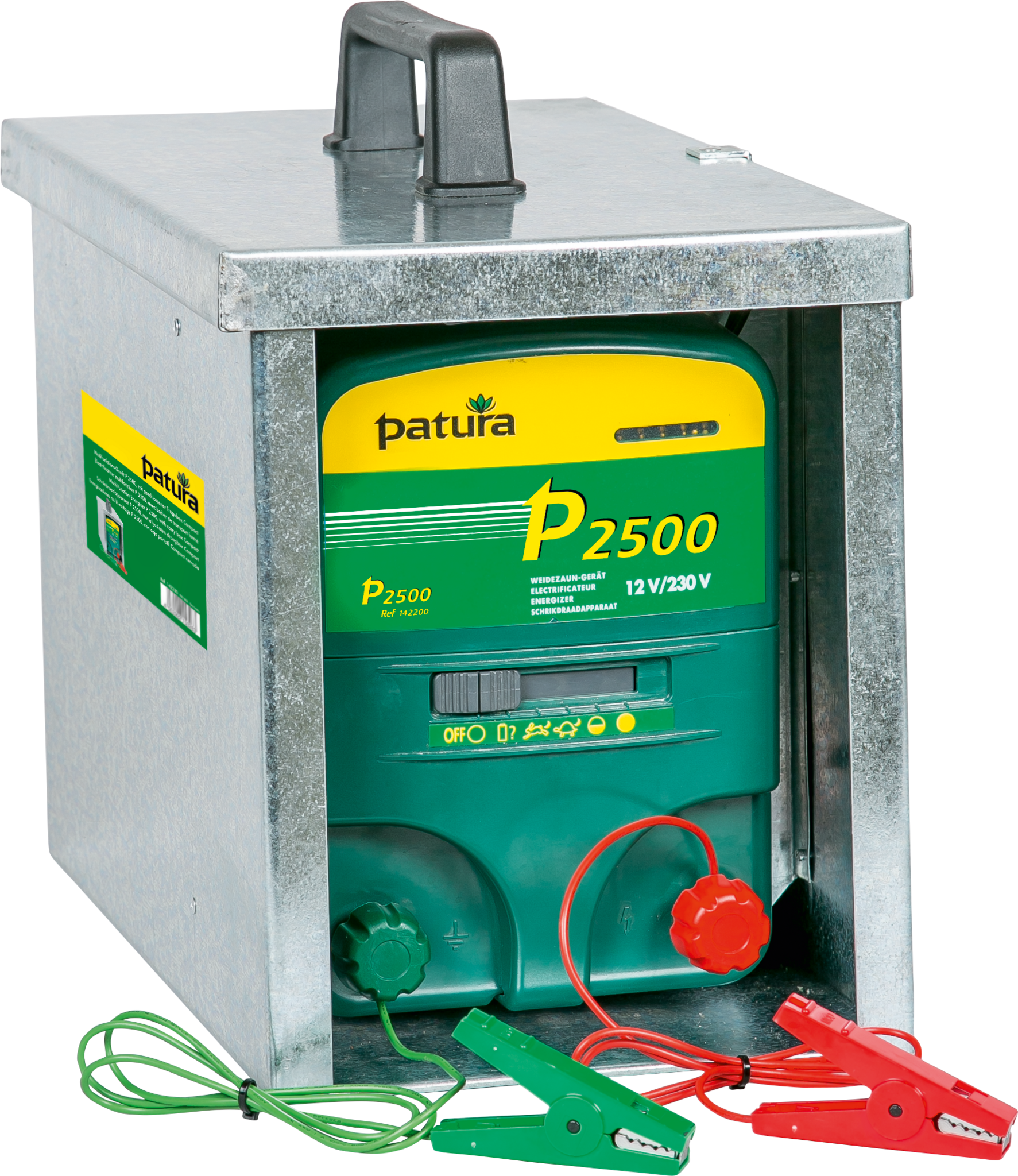 Patura P2500, multifunctionele schrikdapparaat 230V/12V met afgesloten draagbox Compact