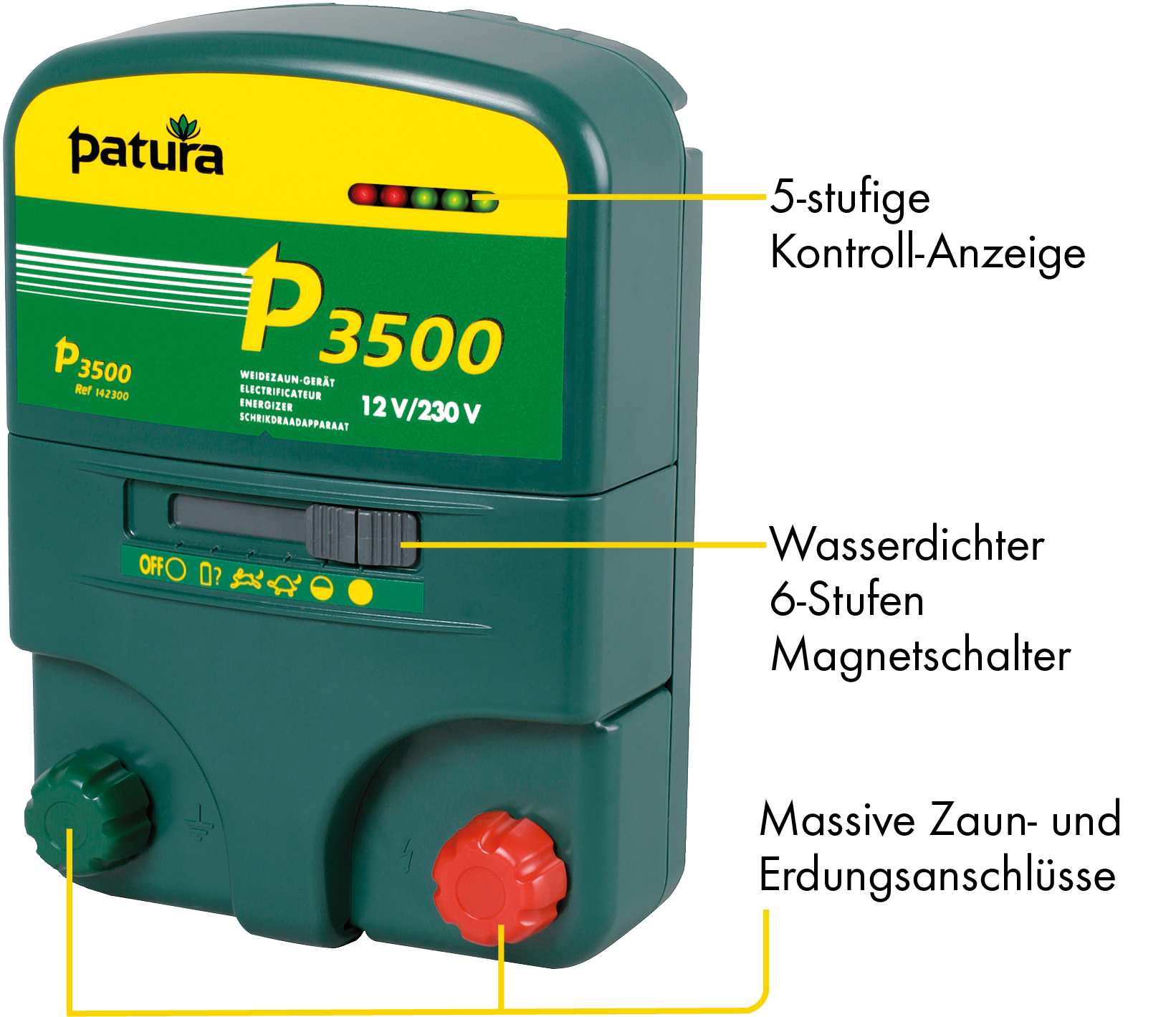 Patura P3500, multifunctionele schrikdapparaat 230V/ 12V