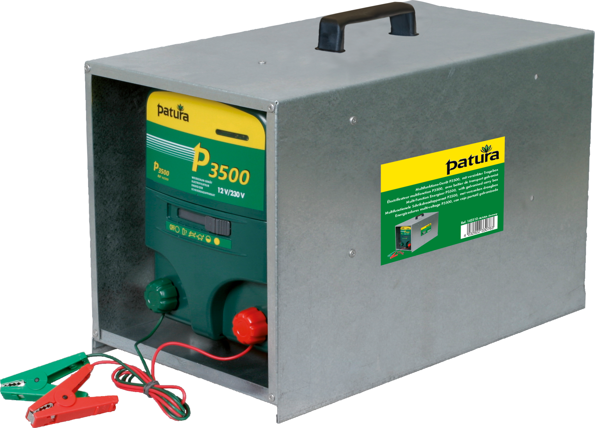 Patura P3500, multifunctionele schrikdapparaat 230V/ 12V met draagbox