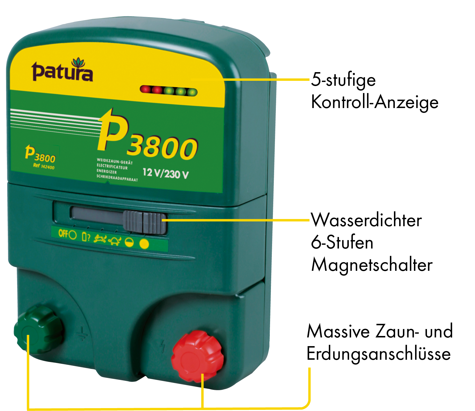 Patura P3800, multifunctionele schrikdapparaat 230V/12V