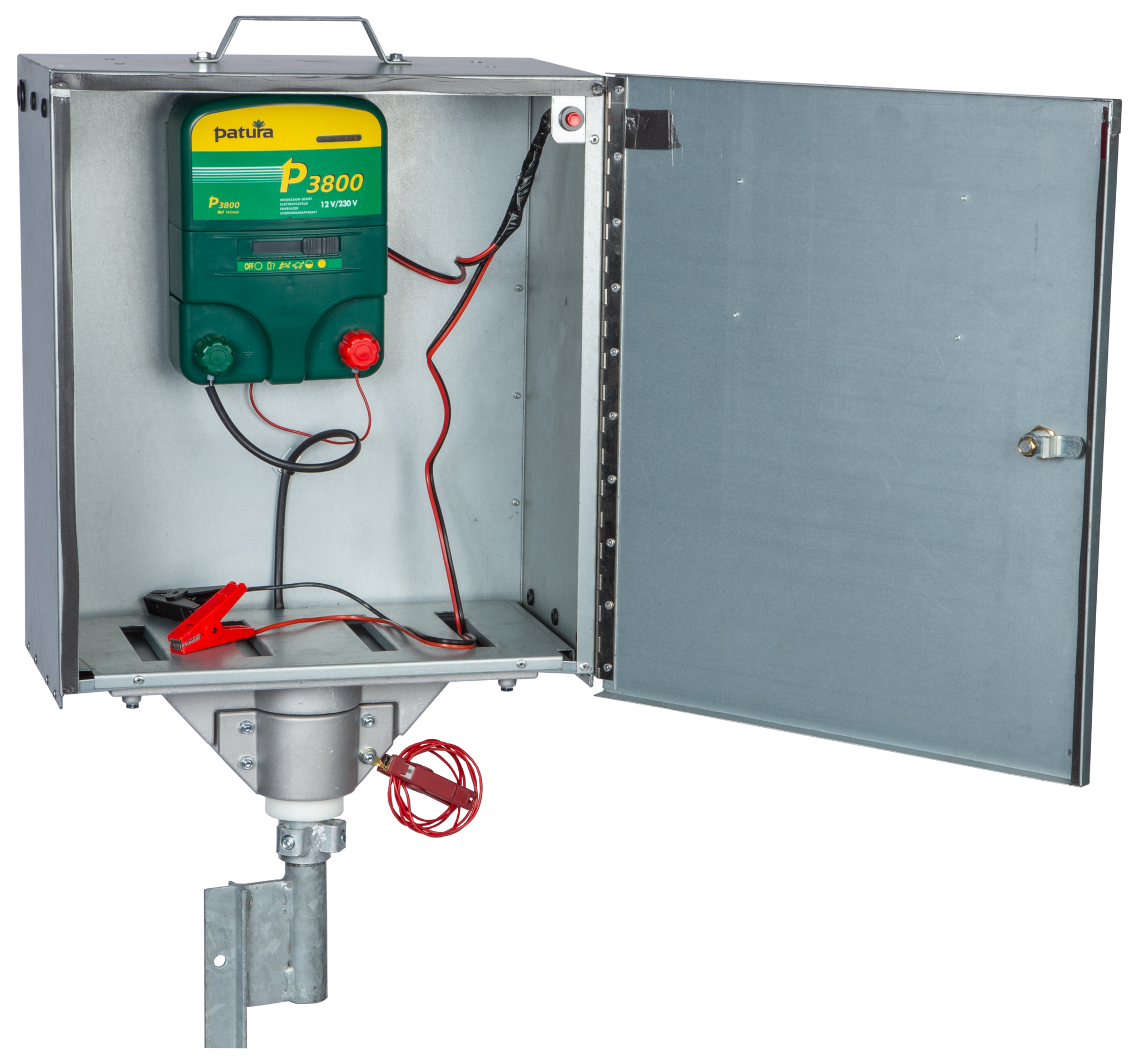 Patura Veiligheidsbox, met P 3800 Schrikdraadapparaat  + zonnepaneel 55 watt + supervlies accu 100 Ah