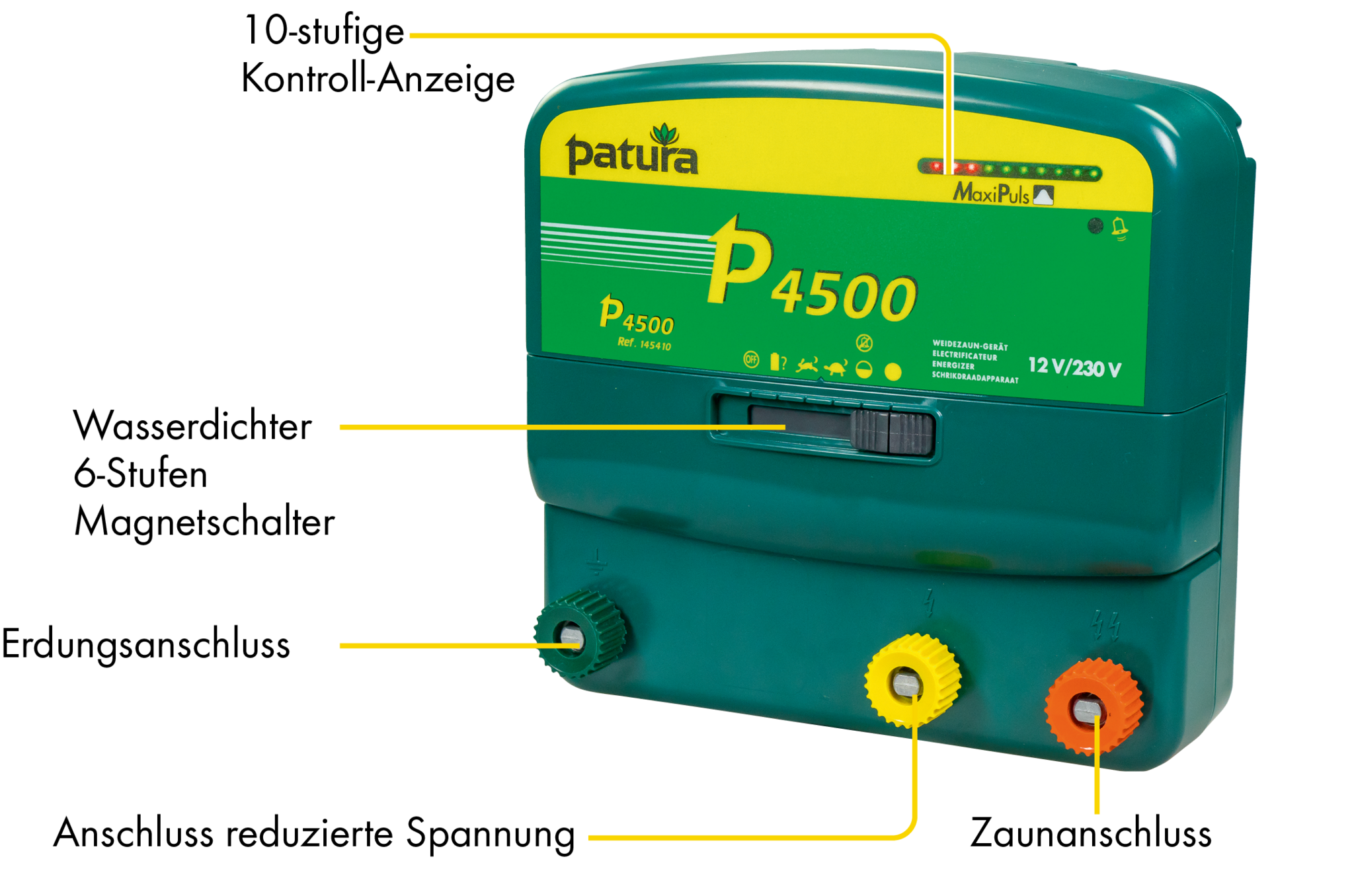 Patura P4500 Schrikdraadapparaat voor 230 V, met MaxiPuls-Technologie