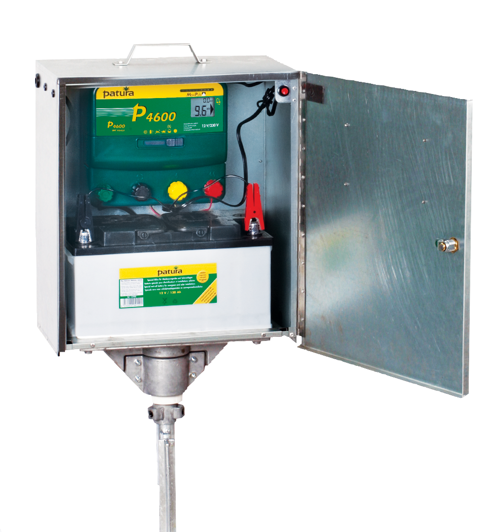 Patura P4600 Schrikdraadapparaat 230V/12V, met veiligheidsbox en aardpen