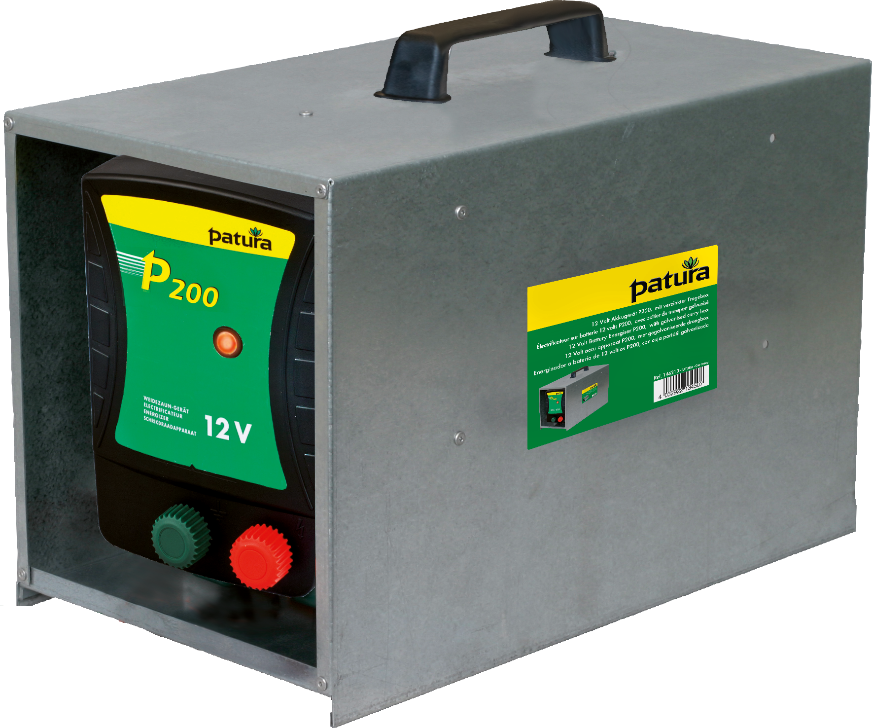Patura P200, schrikdraadapparaat voor 12 V batterij met draagbox