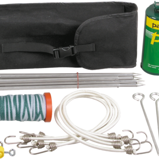 Patura Paardrijderset, tas met P30 , aluminium palen, 40 m Lint, poortgreep,