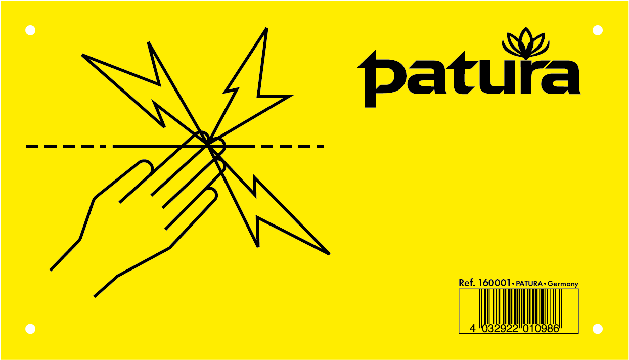 Patura Waarschuwingsbord, kunststof Symbool voor schrikdraad