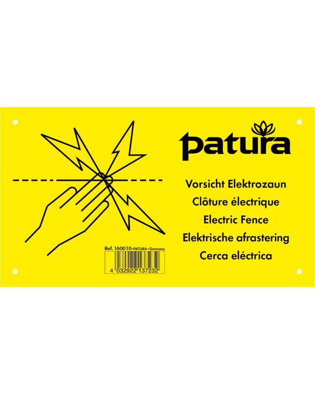 Patura Waarschuwingsbord Pas op elektrische afrastering Kunststof, 5 talig