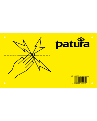 Patura Waarschuwingsbord - elektrische afrastering, aluminium, dubbelzijdig bedrukt