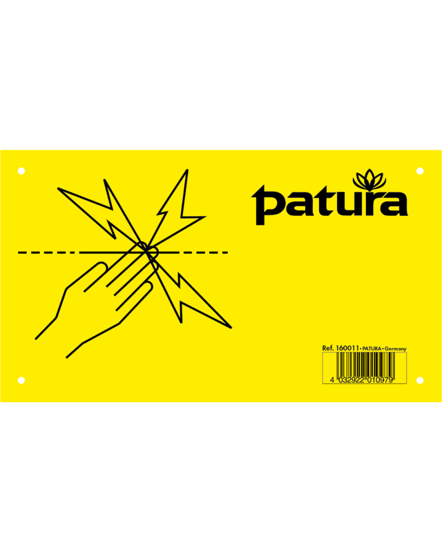 Patura Waarschuwingsbord, aluminium Pas op - Schrikdraad