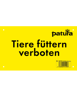 Patura Waarschuwingsbord kunststof  "verboden dieren te voeren" Duits