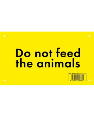 Patura Waarschuwingsbord kunststof  "verboden dieren te voeren" Engels