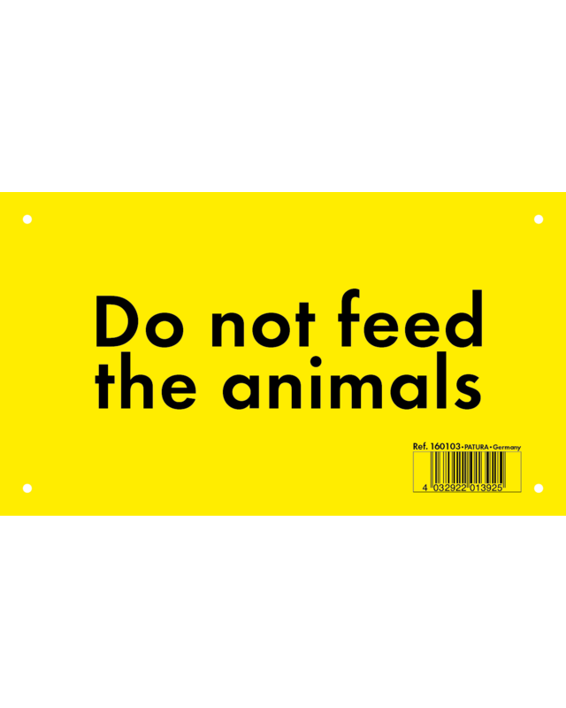 Patura Waarschuwingsbord, kunststof Verboden dieren te voeren