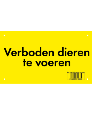 Patura Waarschuwingsbord kunststof  "verboden dieren te voeren" Nederlands