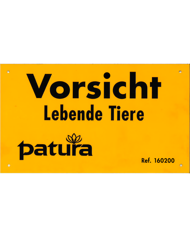 Patura Warnschild "Vorsicht lebende Tiere