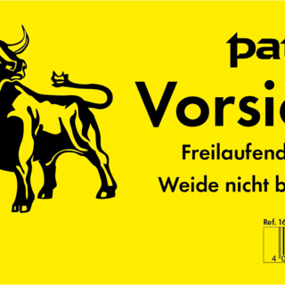 Patura Waarschuwingsbord kunststof "loslopende stier - weide niet betreden" Duits