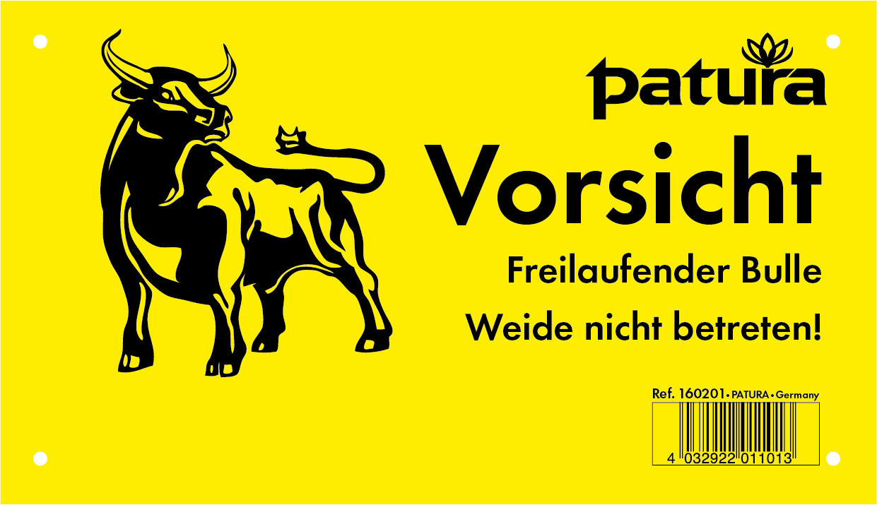 Patura Waarschuwingsbord, Vorsicht freilaufende Weide nicht betreten kunststof