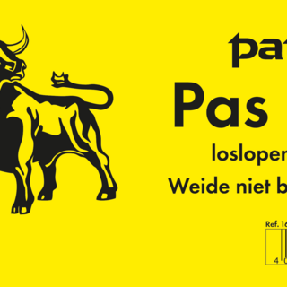 Patura Waarschuwingsbord kunststof "loslopende stier - weide niet betreden" Nederlands
