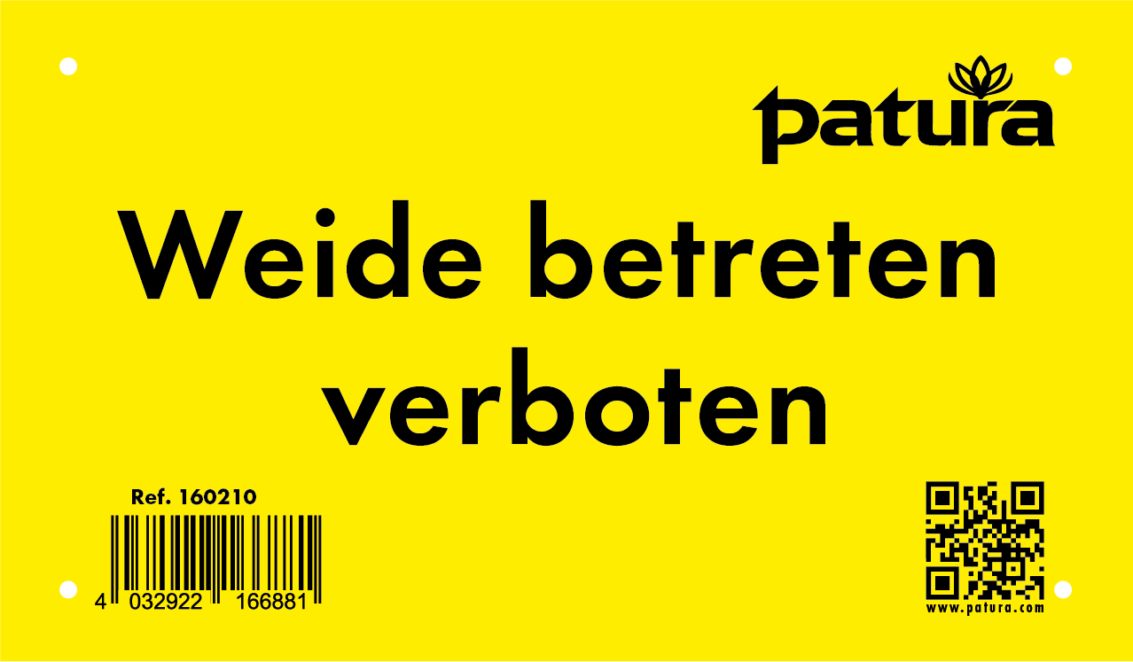 Patura waarschuwingsbord  weide betreden verboten DE