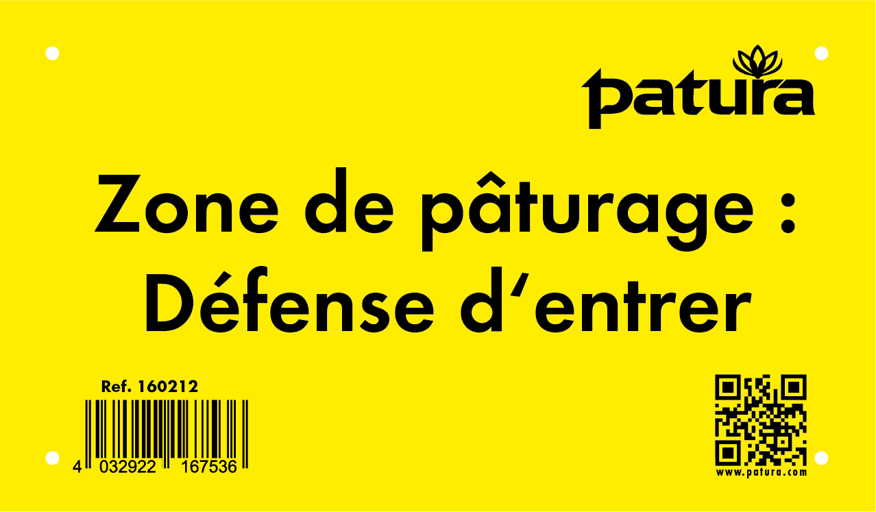 Patura waarschuwingsbord  weide betreden verboten FR