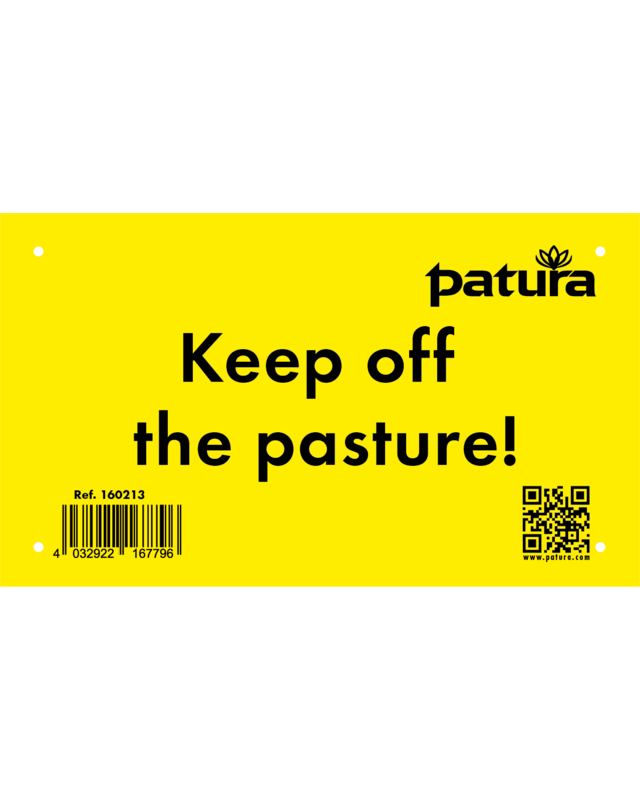 Patura waarschuwingsbord  weide betreden verboten Engels