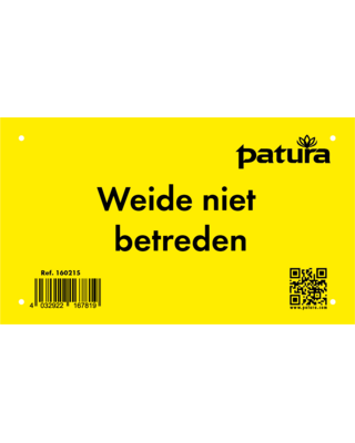 Patura Waarschuwingsbord kunststof  "weide betreden verboden" Nederlands