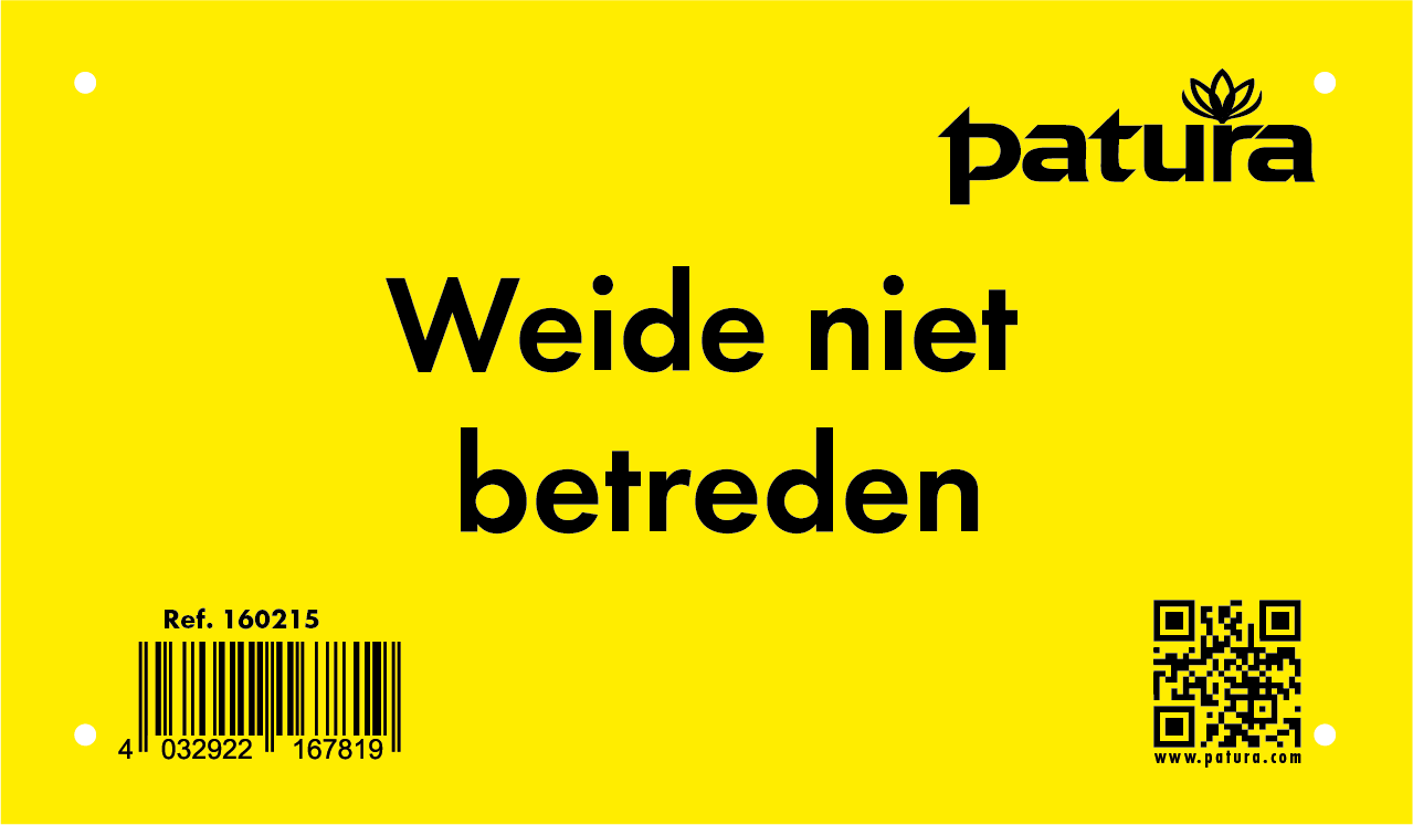 Patura waarschuwingsbord  weide betreden verboten NL