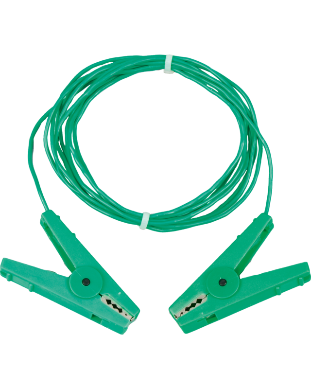 Patura Aardpen verbindingskabel 3 m, groen met r.v.s. klemmen