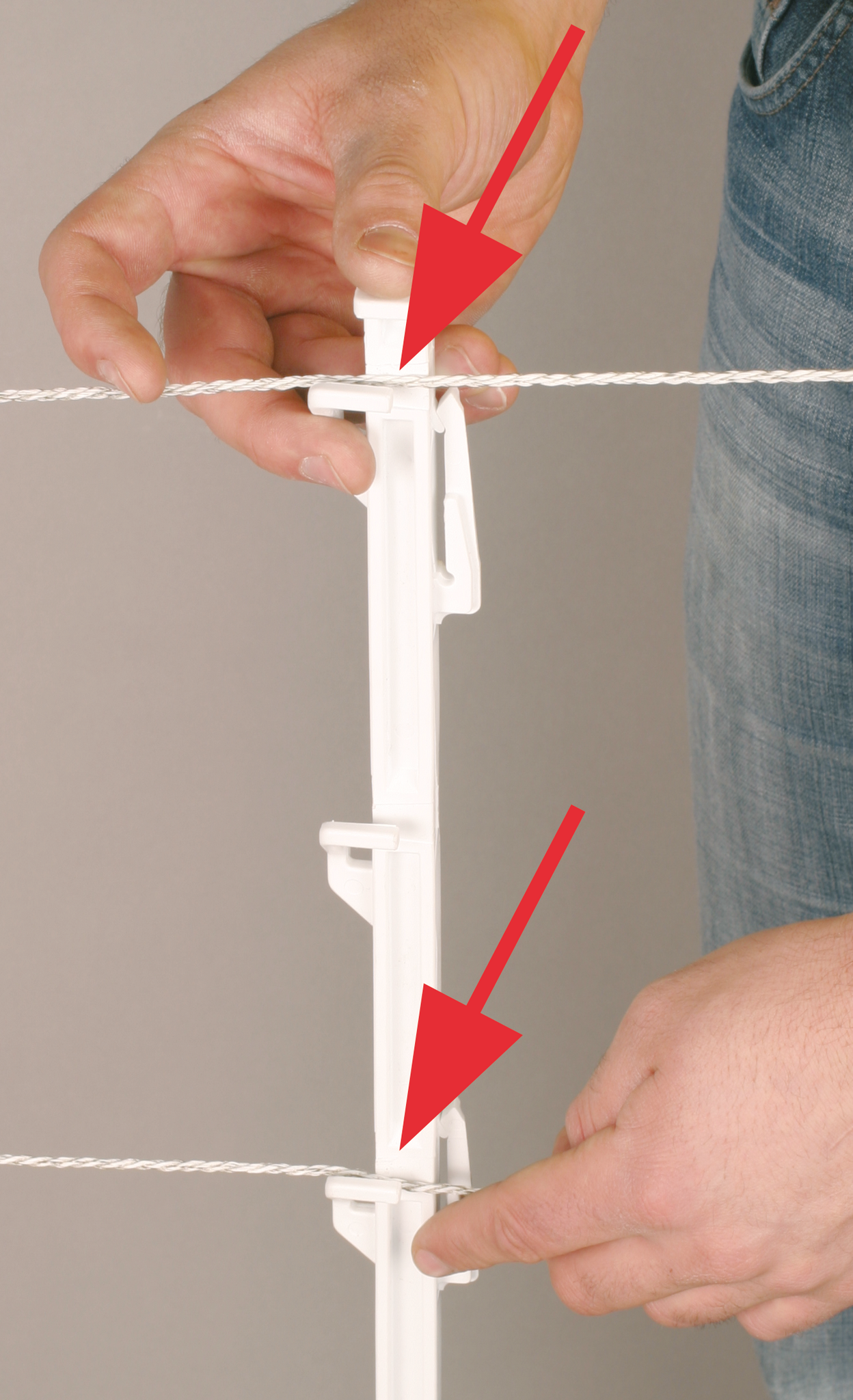 Patura DraaiFix kunststof paal, 1,05 m, wit 8 houders (10 stuks/pak)