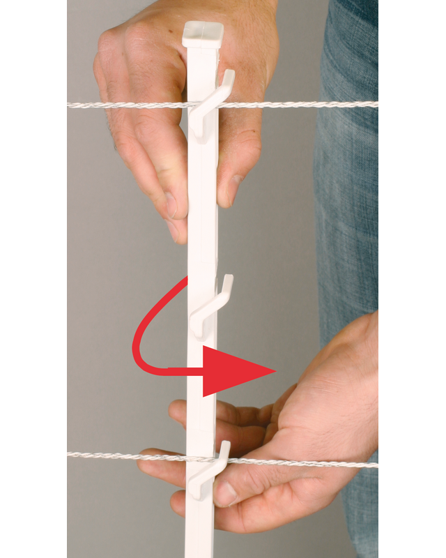 Patura DraaiFix kunststof paal, 1,05 m, wit 8 houders (10 stuks/pak)