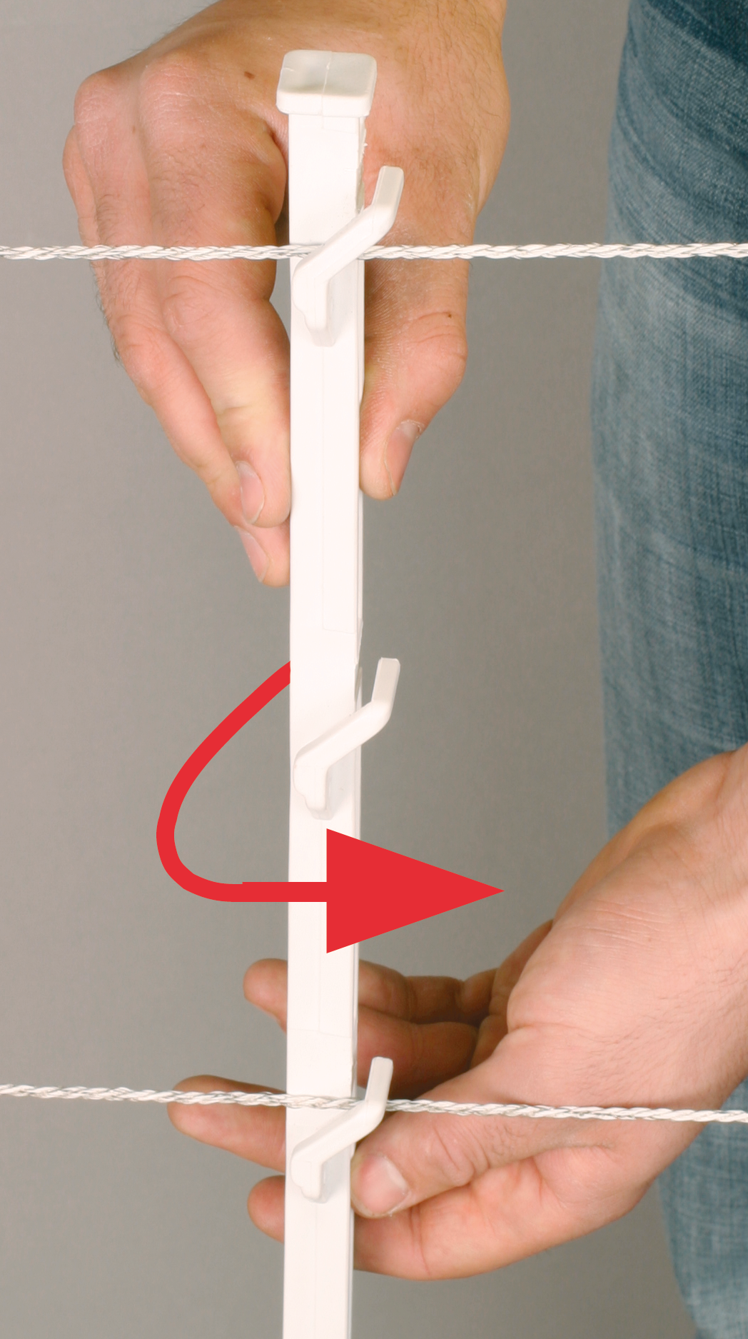 Patura DraaiFix kunststof paal, 1,05 m, wit 8 houders (10 stuks/pak)