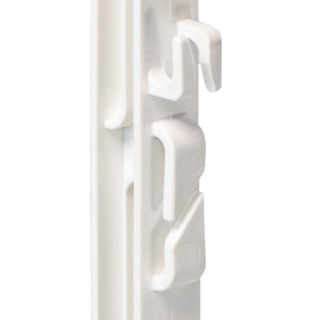 Patura Kunststof paal, 1,25m, 8 houders, rasterhoogte 1,05m, 10 stuks, wit